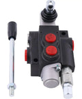 Beefy Hydraulic Control Valve Open Center Four Way Three Position Double Acting For 13 GPM 3600 PSI With SAE 10 Inlet Outlet Ports And SAE 8 Working Ports For Tractors Loaders And Log Splitters, side view