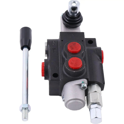 Beefy Hydraulic Control Valve Open Center Four Way Three Position Double Acting For 13 GPM 3600 PSI With SAE 10 Inlet Outlet Ports And SAE 8 Working Ports For Tractors Loaders And Log Splitters, side view