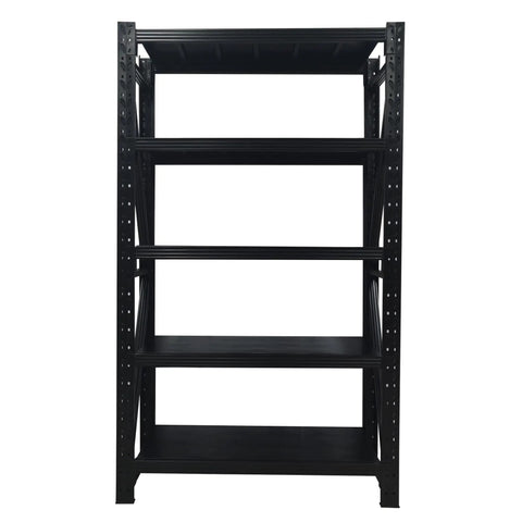 Heavy Duty Multi Tier Storage Rack And Adjustable Metal Shelving Unit For Garage Organization, black five tier shelving unit.
