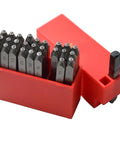 Beefy Heavy Duty Steel Stamp Set 36 Piece Uppercase Letters And Numbers 1 Sixteenth Inch 1.5mm Hand Stamping Kit in red case