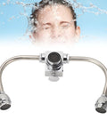 Double Nozzle Eyewash Station Faucet Mounted for Lab Factory and Office Sinks, 304 Stainless Steel Emergency Eye Wash