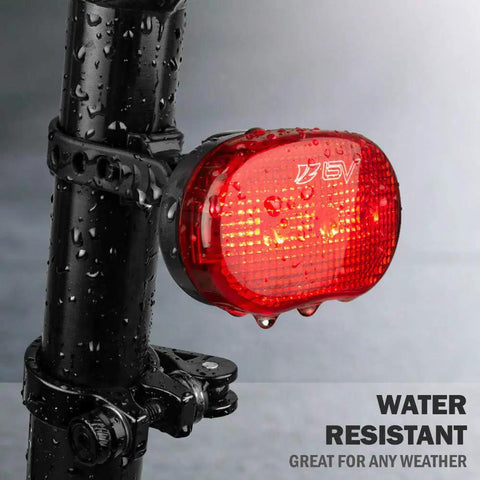 Power Packed Bike Light Set With 5 LED Front Headlight And 3 LED Taillight, Quick Release Mounts, Waterproof And Angle Adjustable, 30 To 40 Feet Beam For Night Riding, Three Modes On Each Light, Tool Free Install