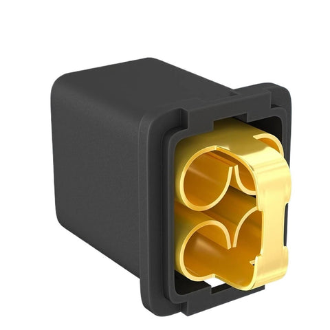 Close-up of Jcase fuse from 36 Piece Jcase Fuse Box Kit For Cars with high profile design and yellow contacts