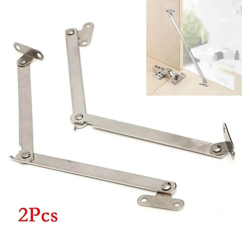 Two Pack Stainless Steel Folding Pull Rods For Cabinet Doors Movable Lift Up Support Hardware Hinges And Display Rack