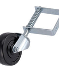 Beefed Up 4 Inch Gate Caster Wheel Set With Spring Loaded Swivel, Rugged Rubber And Steel Build, 250 To 500 Lb Load Capacity