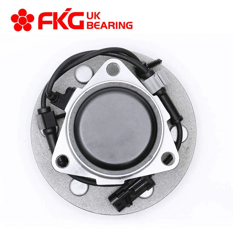 Direct Fit Front Wheel Bearing Hub Assembly For 2WD Chevy Tahoe Suburban 1500 Escalade Avalanche Express 1500 2500 GMC Savana 1500 Fits 2000-2008 Chevy Cadillac GMC 2WD SUVs And Vans, showing top view with ABS wiring