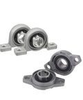 Heavy Duty Pillow Block Bearings Flange Mounted Set Of 2 To 10 Pieces Self Aligning Design For Shaft Misalignment Easy Zinc Alloy Mounting Install Suitable For Conveyor Systems Agricultural Equipment Light Machinery With 15mm Bore Diameter Kp002 Kfl002, set of 4