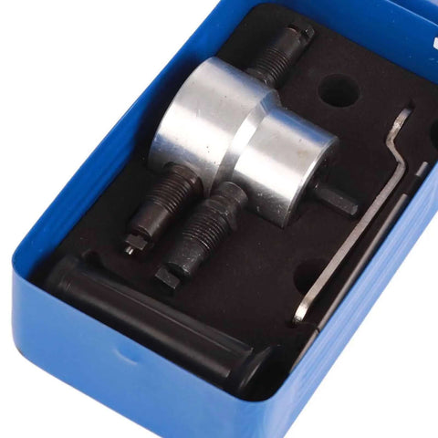 Dual Head 160A Metal Nibbler Drill Attachment with 360 degree rotating heads in blue box, alloy steel, 6.35mm hex shank