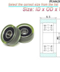 Heavy Duty PU Vending Machine Bearing Roller Polyurethane Pulley Fits 6mm Bore 22mm Diameter Deep Groove Ball with diagram.