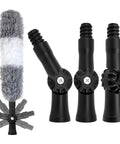 3 Pack Universal Joint Angle Adapters For Telescoping Extension Poles, Rotatable 270 Degree Rotation, American Thread, Pro Grade Gear, Pole Fits For Duster, Cleaning, Painting And More; black plastic 3-pack