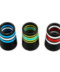 Front view of Three Pack.370 Tip Ferrules For Taper Tip Irons And Wedges With Durable Rubber Sleeve And Mixed Color Rings Easy Grip Upgrade