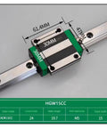 Heavy Duty Linear Motion Guide Slider Kit Featuring Four Hgw15Cc Blocks and Two Hgr15 Square Rails 550Mm Long, dimensions labeled.
