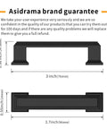 Diagram of the measurements for 15 Pack Matte Black 5 Inch Kitchen Cabinet Handles And Pulls Tough As Nails Durable Metal Hardware For Cupboards And Drawers Rustproof Anti Corrosion Non Toxic Heavy Duty Cabinet Pulls That Are Easy To Clean And Install.