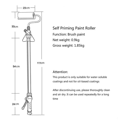 Self Priming Paint Roller With 1.6 Meter Extension Pole Removable Wool Core For Smooth As Butter Wall Coating dimensions and specifications