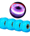 Light Up Roller Skate Wheels 4 Pack That Glow At Night 82A Hardness Blue For Quad Skates And Longboards Premium Skateboard Wheels