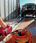 Using Cordless 24V Electric Winch With Steel Cable, 1000 Lb Pulling Capacity, Portable Handheld Winch For Infield Lifts to pull a vehicle