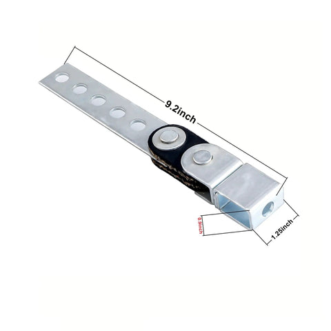 Two Pack Swivel Style Exhaust Hanger 360 Degree Heavy Duty Muffler Tailpipe Clamp, silver, with dimensions shown