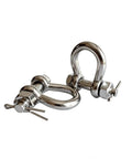 Heavy Duty Marine Grade Bow Shackles Built Tough From 316 Stainless Steel For Real Saltwater Resistance And Hard Core Boat Rigging Gear 3/8 Inch 2 Pack on white background.