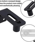 Two Pack Sliding Barn Door Floor Guides With Adjustable Rollers, Bottom Mount Floor Guide Stays, carbon steel, black