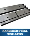 Low Profile Drill Press Vise LP6 with hardened steel jaws for precise drilling, tapping, and reaming on machine table