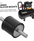 4 Piece Rubber Mounts Vibration Pads For Fitness Equipment, Heavy Duty Shock Absorber Holders, Quiet Vibration Isolators For Home Gym Machines, Bikes, Air Compressors, black threaded mount
