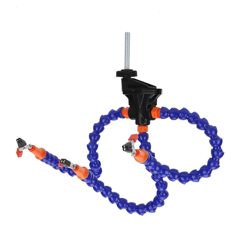 Flexible Helping Hand Soldering Tool Set with Adjustable Arms and Aluminum Base, ideal for PCB assembly and DIY crafts