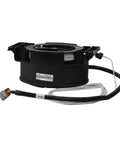 Premium Black Winding Reel With Smart Telescopic Boom Design Built Rigged For Heavy Marine Work Featuring Smooth Drag Control And Killer Line Capacity For Serious Outdoor Pursuits, showing coated aluminum drum and precision ball bearing.
