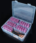 96 Piece TIG Consumables Kit With Foam Case For WP 17 18 26 Torch includes alumina cups, gas lens bodies, collets in box