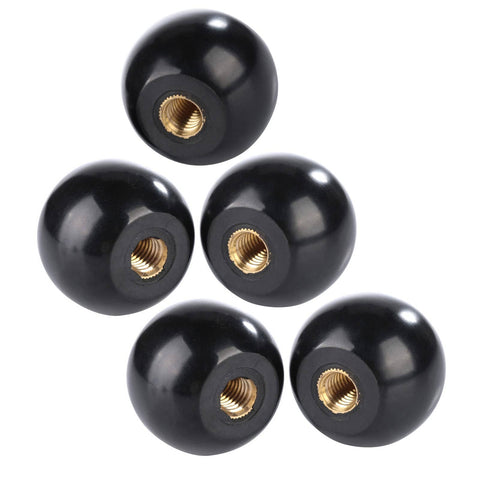 Five Pack Black Round Ball Knobs With M8 Female Thread 32mm Diameter Bakelite Lever Knobs For Machinery Replacement Part