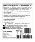 Back label of 2 Stroke Snowmobile Oil With Pure Estorlin Synthetic Engine Lubricant for Yamaha Ski Doo Arctic Cat Polaris