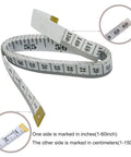 Soft Tape Measure With Dual Scale 60 Inch Vinyl Ruler For Sewing Tailor And Body Measurements, 0 To 60 Inches And 0 To 150 Centimeters