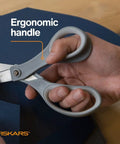 Workhorse All Purpose Scissors With SoftGrip Ergonomic Handles being used to cut paper