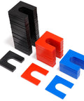 60-Piece Auto Lift Leveling Shim Kit For 2-Post And 4-Post Lifts, Heavy-Duty No-Hassle Surface Mount, stacks of color-coded shims