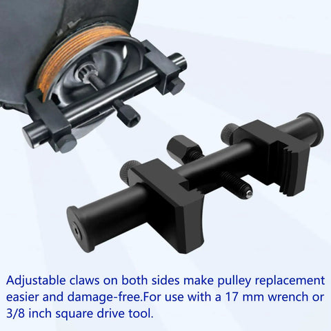 Universal Ribbed Drive Crankshaft Pulley Puller Kit with adjustable claws removing V ribbed pulley from crankshaft
