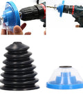 Gotta Keep Your Job Site Clean With This Heavy Duty Electric Hammer Dust Cover And Drywall Dust Collector Made From Rugged Abs Plastic To Snag All That Pesky Dust Before It Creates A Huge Mess For Power Tool Crews. Blue and black dust cover attachments for handheld drills and masonry tools.
