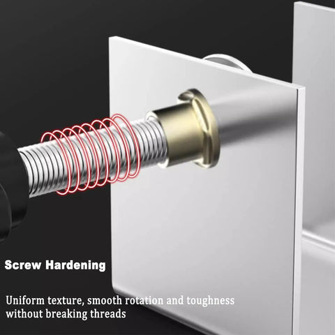 Close-up of rust-resistant screw from Four Piece Drawer Fixing Clips Set, Pro Grade Cold Rolled Steel Front Drawer Jigs For Cabinets Tables And Desks