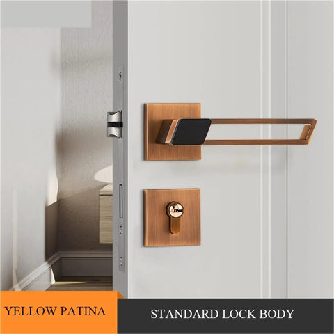 Door Handles Set for Home Thickened Panel Zinc Alloy Pair Locking Pulls for Living Room Bedroom Locker Hardware Built Tough