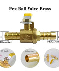 5/8 Inch PEX Brass Ball Valve Pack Of 2 For Cold And Hot Water Shut Off Push To Connect, Tool Free Install, Easy No Soldering Or Crimping