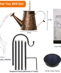 Solar Garden Lights Outdoor Hanging Lanterns With Waterproof IP65 Design kit, showing copper lantern, solar lid, and accessories.