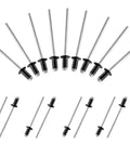 Black Aluminum Blind Rivets Set 100 Pcs One Eighth By One Quarter Inch Grip For Marine Boat Kayak DIY Repairs Durable Fastening