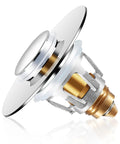 Brass chrome 2 In 1 Bathroom Sink Stopper And Hair Catcher Universal Pop Up Drain Stopper for 1.1 to 1.5 inch US standard drains