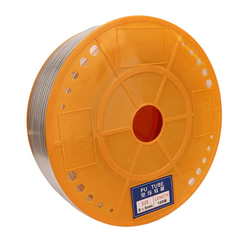 Badass Transparent Air Hose Built For Hardcore Garage Work With High Pressure Pounding Power Using Heavy Duty Polyurethane Material That Will Handle Any Tough Automotive Repair Job Like A Champ. 8x5mm 100m PU tube reel