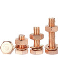Heavy Duty External Hex Head Bolts And Nuts Kit With Flat And Spring Washers Stainless Steel 304 Indoor Outdoor Use Built To Last Easy Install And Smooth Threading 2pc, copper finish