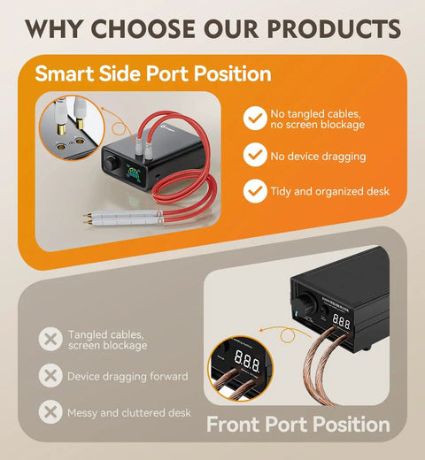 Heavy Duty 11000W Battery Spot Welder Featuring Smooth Rotary Dial And Hundred Custom Settings For Killer Precision On Delicate Nickel Strips, showcasing smart side port position and organized desk setup.