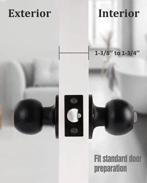 Matte Black Door Knobs With Lock And Keys For Interior Exterior Entry Doors ANSI Grade 3 Built To Last Tough As Nails 200000 Cycles