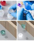 Straight Fire Diy Resin Cabinet Knob Mold Kit For Making Custom Epoxy Drawer Pulls With Polygonal Styles Plus Twenty Four Bases And Thirty Millimeter Screws Gonna Elevate Your Workspace, showing molds and custom knobs.