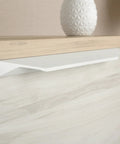 196 mm Zoid Aluminum Furniture Handle on cabinet with white finish