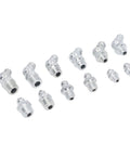 Premium High Quality 130 PCS SAE Zerk Fitting Assortment Kit With 12 Types Hydraulic Grease Nipple Set, assorted brass grease fittings