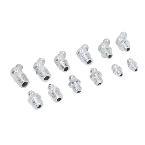 Premium High Quality 130 PCS SAE Zerk Fitting Assortment Kit With 12 Types Hydraulic Grease Nipple Set, assorted brass grease fittings