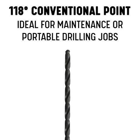 Five Piece Extra Long High Speed Steel Drill Bit Set For Everyday DIY Drilling with 118° conventional point, ideal for various jobs